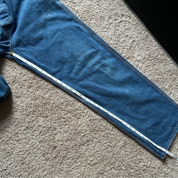 Big Mac Workwear 1970s Vintage Medium Wash Blue Denim Overalls 46x33 - Picture 10 of 11